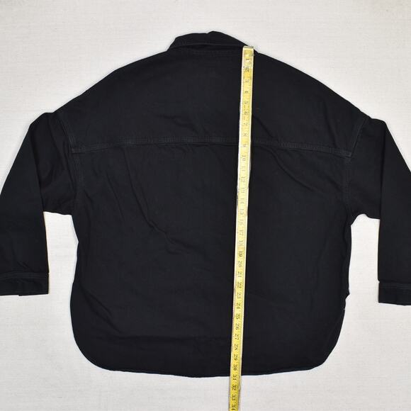 NEW Express Women Button Shirt Jacket Long Sleeve Cotton Black Size M Edition - Picture 5 of 8